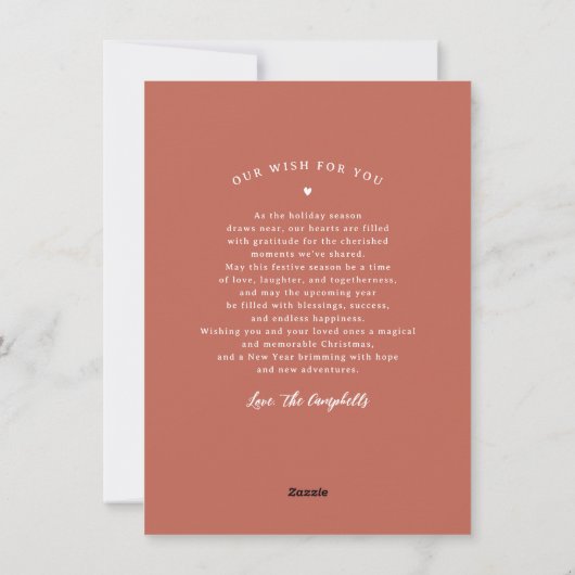 Onze wens | Kerstbrief & 6 fotocollage Feestdagenkaart (Achterkant)