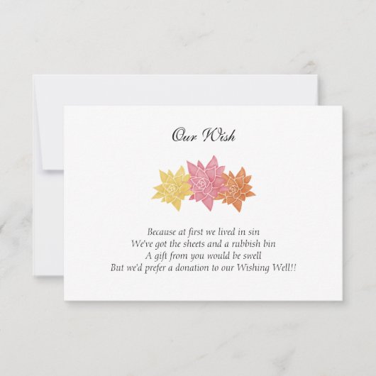 'Onze Wens' Uitnodiging voor de Huwelijksdag (Voorkant)