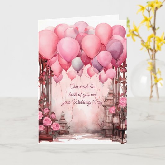 Onze wens voor jullie beiden op jullie trouwdag kaart (Gele Bloem)