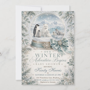 Onze Winteravontuur Begint Baby Shower Kaart