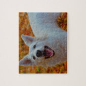 Onze Witte Zwitserse Shepard Onze familie Pet Jigz Legpuzzel (Verticaal)