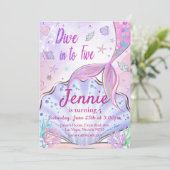 Onze Zeemeermin Verjaardag onder het Zee Party Kaart (Staand voorkant)