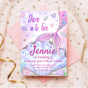 Onze Zeemeermin Verjaardag onder het Zee Party Kaart