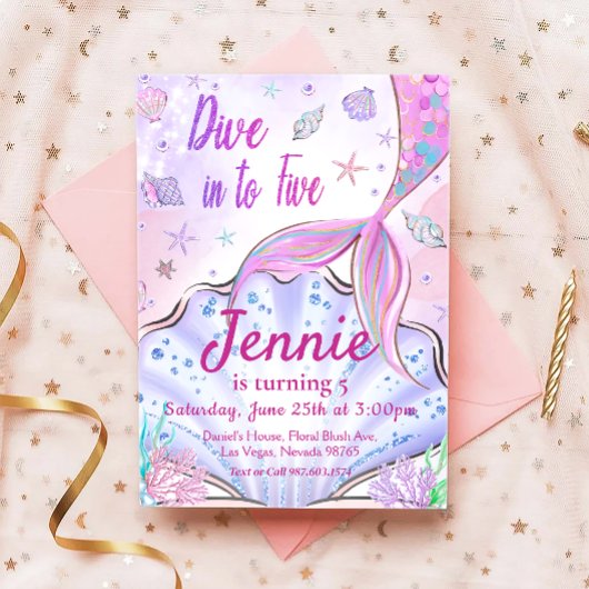 Onze Zeemeermin Verjaardag onder het Zee Party Kaart