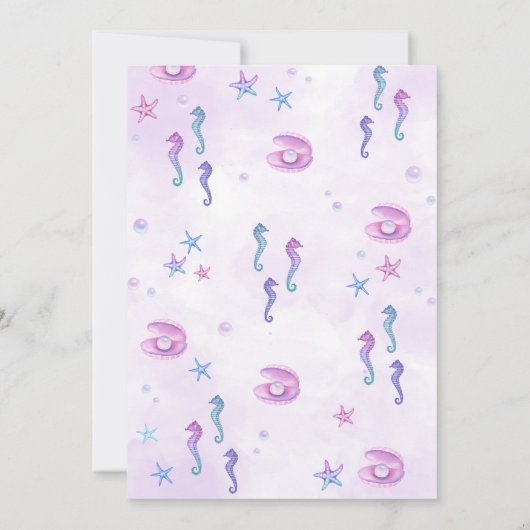 Onze Zeemeermin verjaardagsfeestje onder het Zee f Kaart (Achterkant)