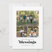 Onze zegeningen tellen drie foto's feestdagenkaart (Voorkant)