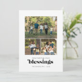 Onze zegeningen tellen drie foto's feestdagenkaart (Staand voorkant)