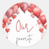 Onze, Zijn, Haar Favoriete Snack Bruiloft Feest Fa Ronde Sticker (Voorkant)