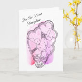 Onze zoete dochter, een Valentijn kaart (Gele Bloem)