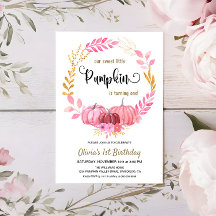 Onze zoete kleine roze pompoen 1e verjaardagsfeest