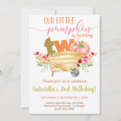 Onze zoete pompoen 2e verjaardag uitnodiging. kaart (Voorkant)