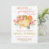 Onze zoete pompoen voor de eerste verjaardag. kaart (Staand voorkant)