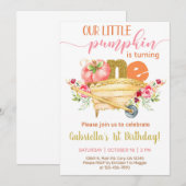 Onze zoete pompoen voor de eerste verjaardag. kaart (Voorkant / Achterkant)