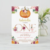 Onze zoete pompoen voor de eerste verjaardag kaart (Staand voorkant)