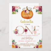 Onze zoete pompoen voor de eerste verjaardag kaart (Voorkant / Achterkant)