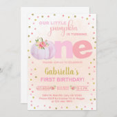 Onze zoete pompoen voor de eerste verjaardag kaart (Voorkant / Achterkant)