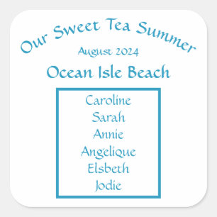 Onze zoete thee zomer zonneschijn vrienden strand  vierkante sticker