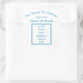 Onze zoete thee zomer zonneschijn vrienden strand  vierkante sticker (Tas)