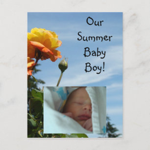 Onze Zomer Baby Jongen Fotokaart ansichtkaarten Ni Briefkaart