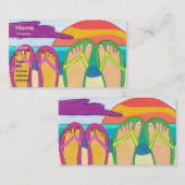 Onze zomervakantiekaarttemplate visitekaartje (Voorkant / Achterkant)