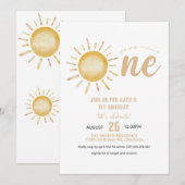 Onze zon wordt één verjaardag kaart (Voorkant / Achterkant)