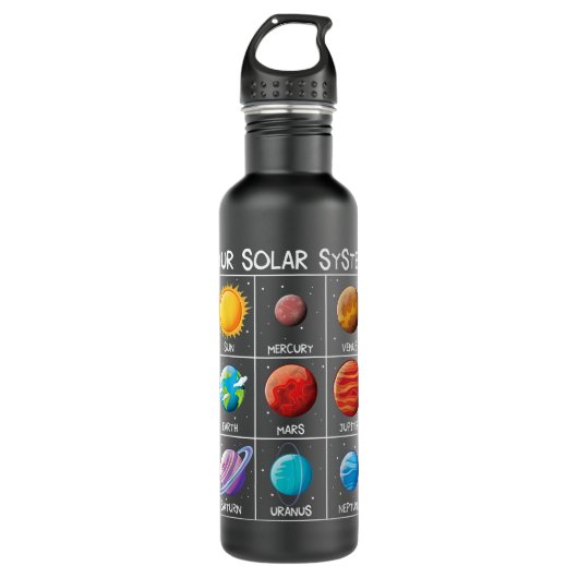 Onze zonneschermen Ruimtejongens Wetenschap Waterfles (Voorkant)