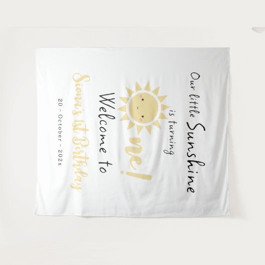 Onze zonneschijn verandert een schattige verjaarda wandkleed (Voorkant (horizontaal))