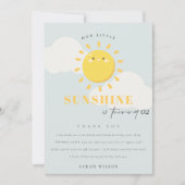 Onze zonnige blauwe zonneschijn elke dag van de zo bedankkaart (Voorkant)