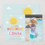 Onze zonnige foto roze elke dag kaart (Voorkant / Achterkant)