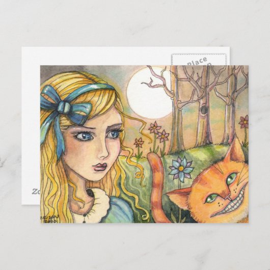 Onzeker Alice in Wonderland Briefkaart (Voorkant / Achterkant)