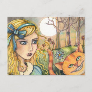 Onzekere Alice in Wonderland Ansichtkaart Briefkaart