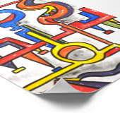 Onzekere buizen — moderne Bauhaus-kunst Poster (Hoek)