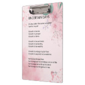 Onzekere dagen - Hoop moed bemoedigend gedicht Klembord (Links)