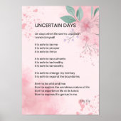 Onzekere dagen - Hoop moed bemoedigend gedicht Poster (Voorkant)