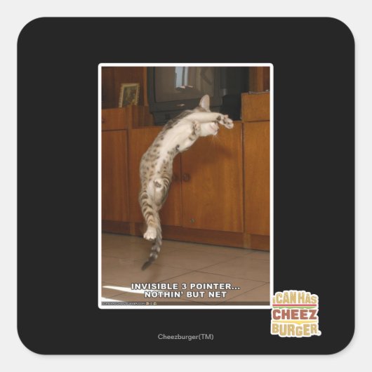 Onzichtbaar 3 aanwijzer vierkante sticker (Voorkant)