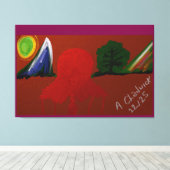 Onzichtbaar meisje gevangen in een ander universum canvas afdruk (Insitu (Houten vloer))