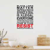 Onzichtbaar Poster zwart/rood in lichtkleur (Keuken)