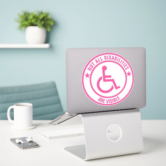 Onzichtbare Beperking Bewustzijnsstickers Sticker (Laptop op bureau)