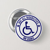 Onzichtbare Beperkingen Awareness Sticker Ronde Button 5,7 Cm (Voorkant /achterkant)
