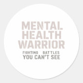 Onzichtbare gevechten, innerlijke kracht ronde sticker (Voorkant)
