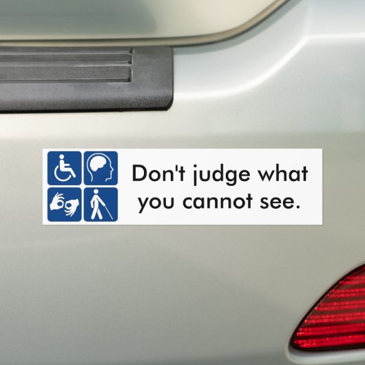 Onzichtbare handicaps bumpersticker (Op auto)