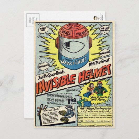  onzichtbare Helmreclame Briefkaart (Voorkant / Achterkant)