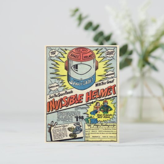 onzichtbare Helmreclame Briefkaart (Staand voorkant)