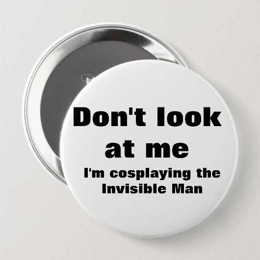 Onzichtbare Man Cosplay Ronde Button 4,0 Cm (Voorkant /achterkant)