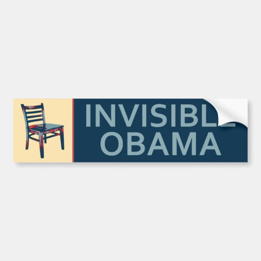 Onzichtbare Obama en de voorzitter Politiek Satire Bumpersticker (Voorkant)