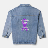 Onzichtbare pijn sarcastisch denim jacket (Achterkant)