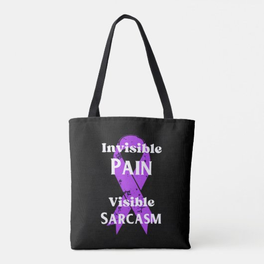 Onzichtbare pijn sarcastisch tote bag (Achterkant)