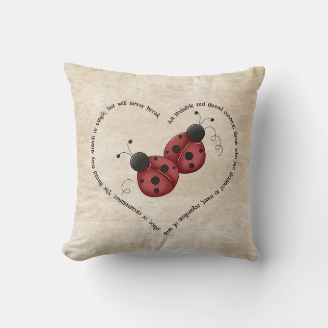 Onzichtbare rode draad kussen (Voorkant)