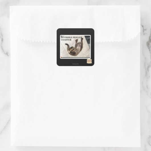 Onzichtbare Roller Onderzetter Vierkante Sticker (Tas)