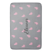 Onzichtbare Roze Eenhoorn op Grijs Badmat (Voorkant Verticaal)